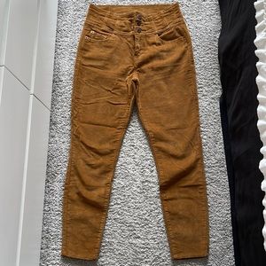 High rise skinny corduroy pants